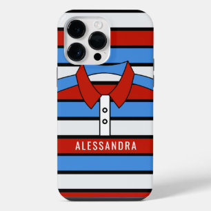 Coque Pour Pour iPhone 14 Pro Max Illustration de la chemise de polo en bande mignon