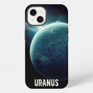 Etui iPhone 13 Illustration de la planète bleue Uranus dans l'uni