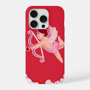 Coque iPhone 15 Pro Illustration de l'ange Cupidon de la Saint-Valenti