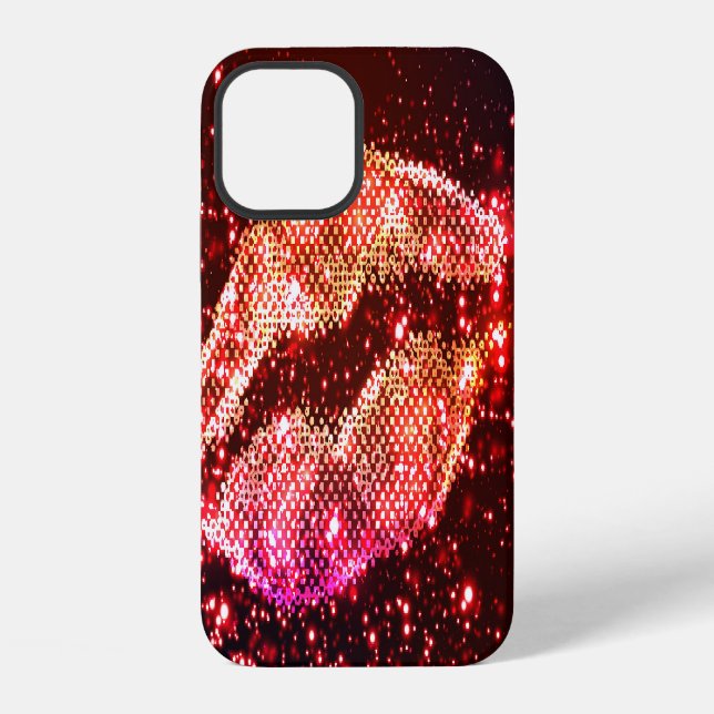 Coque iPhone Illustration de lèvres modifiable : Conception gra (Verso)