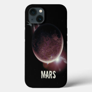 Etui iPhone 13 Illustration de Mars planète rouge 3d univers espa