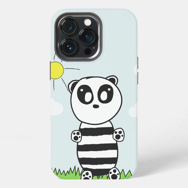 Coque iPhone Illustration de Panda Mignon (Dos)