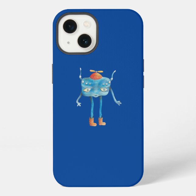 Coque iPhone Illustration de Petit Alien Pi  (Verso)