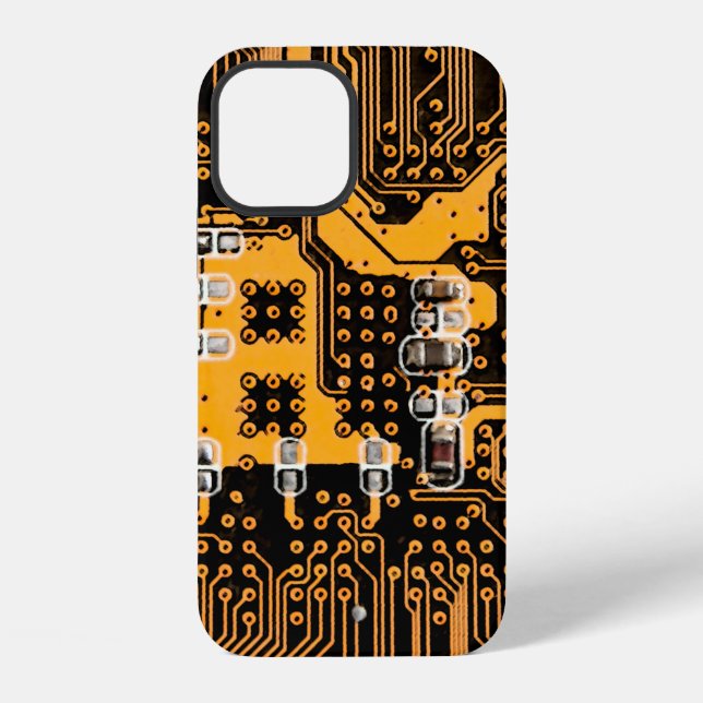 Coque iPhone Illustration de texture de microschéma, micropuce, (Verso)