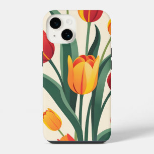Coque Pour iPhone 14 Illustration de tulipe audacieuse