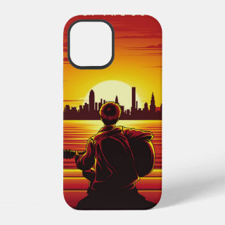 Coque iPhone 12 Illustration du chant du coucher de soleil coucher