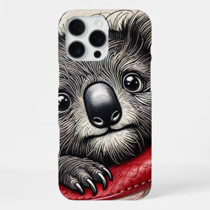 Coque iPhone 16 Pro Max Illustration d'un ours koala mignon avec des coule