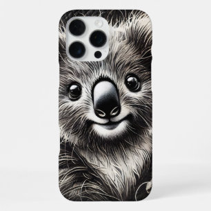 Coque iPhone 16 Pro Max Illustration d'un ours koala mignon sur une surfac