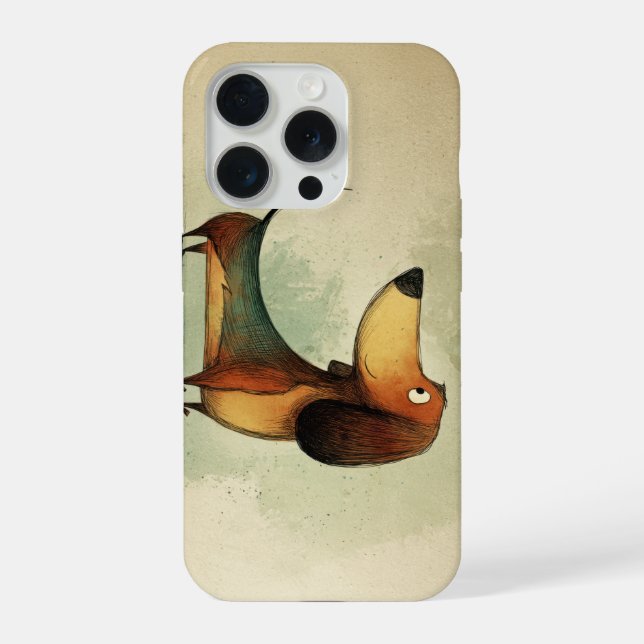 Coque iPhone Illustration fantaisiste de teckel mignon (Verso)