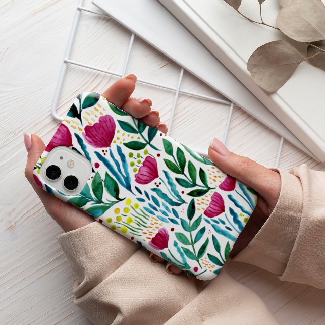 Coque iPhone Illustration florale botanique (Créateur téléchargé)