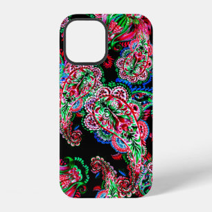 Coque iPhone 12 Illustration florale paisley aquarelle colorée pa