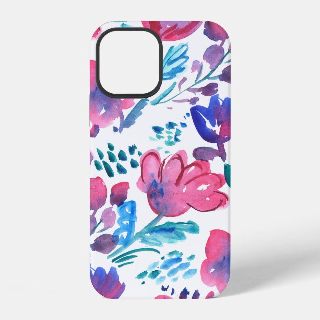 Coque iPhone illustration florale rustique de style boho dessin (Verso)