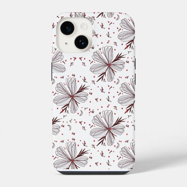 Coque iPhone Illustration Florale Simple pour iPhone 14 Résista (Verso)