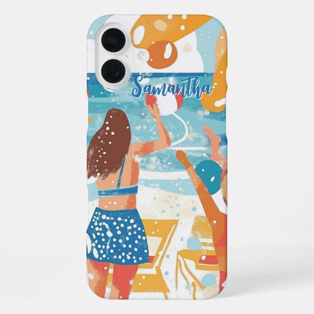 Coque iPhone Illustration Fun Beach Party (Verso)