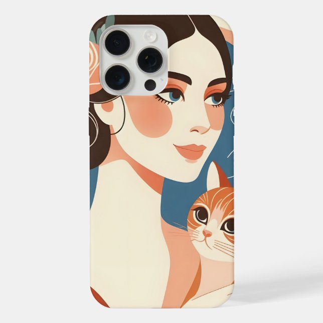 Coque iPhone Illustration graphique de Cat Lady (Verso)