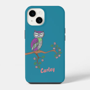 Coque Pour iPhone 14 Illustration personnalisée de l'art du hibou la nu