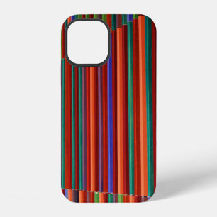 Coque iPhone 12 Illustration rayée multicolore
