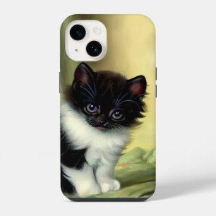 Coque Pour iPhone 14 Illustration vintage de chaton smoking