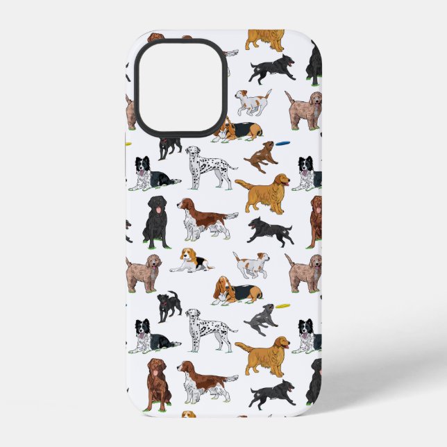 Coque iPhone Illustrations de chiens mignons (Verso)