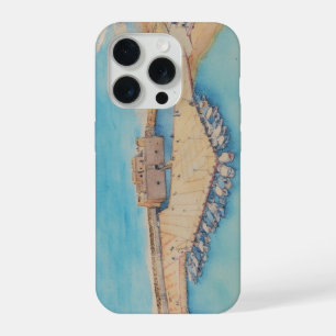 Coque iPhone 15 Pro Image de style de peinture du château et du port d