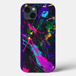 Etui iPhone 13 Image de taches de peinture d'art abstrait