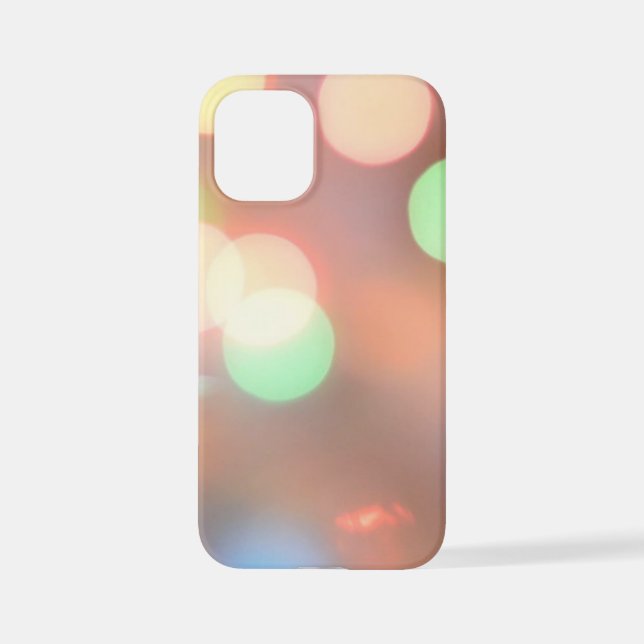 Coque iPhone Image défocalisée d'une guirlande de Noël illuminé (Verso)