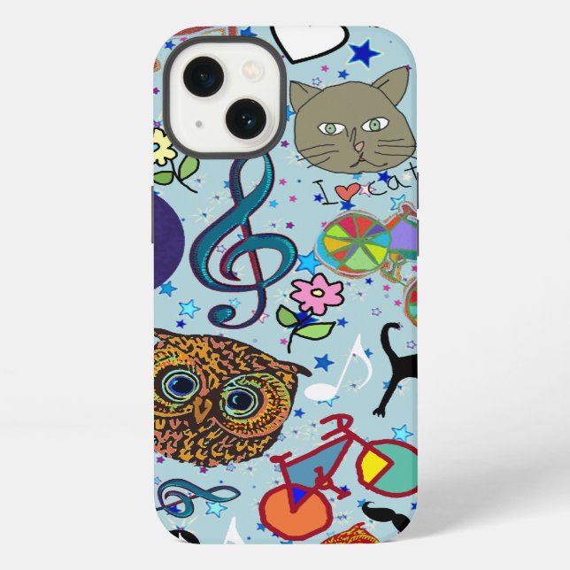 Coque iPhone image mixte mignonne & étoiles girly (Verso)