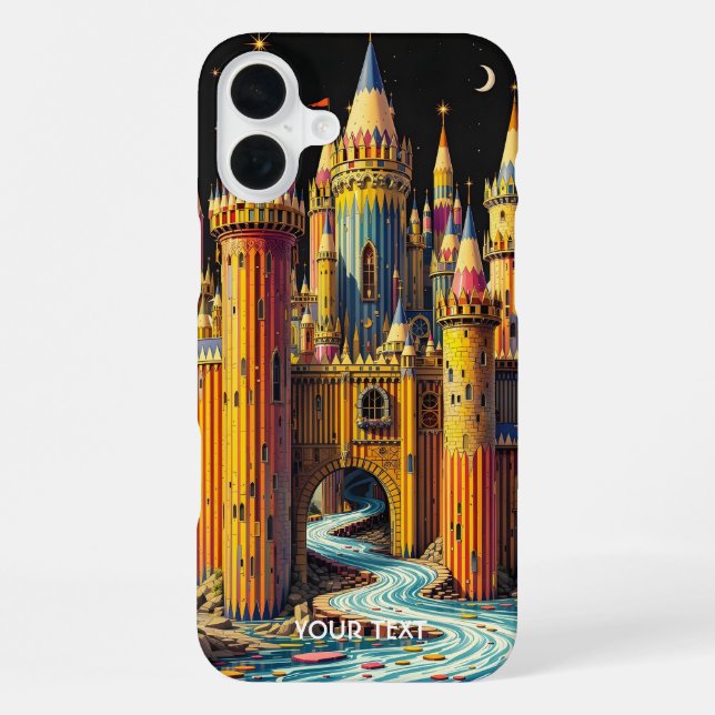 Coque iPhone Imaginaire Château Cute De Crayons (Verso)