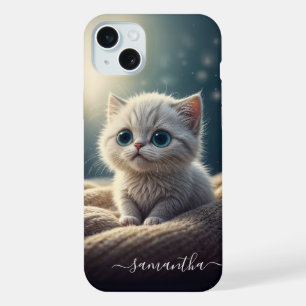 Coque iPhone 15 Plus Imaginaire mignon bébé Kitty Chat Lover personnali