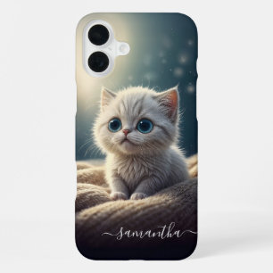 Coque iPhone 16 Plus Imaginaire mignon bébé Kitty Chat Lover personnali