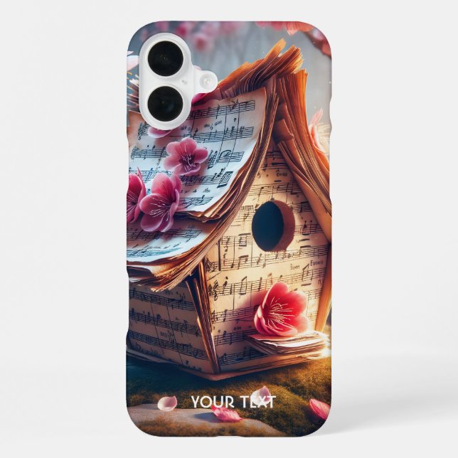 Coque iPhone Imaginaire mignonne Birdhouse Notes Sakura (Verso)