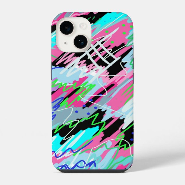Coque iPhone Impression abstraite en fleurs (Verso)