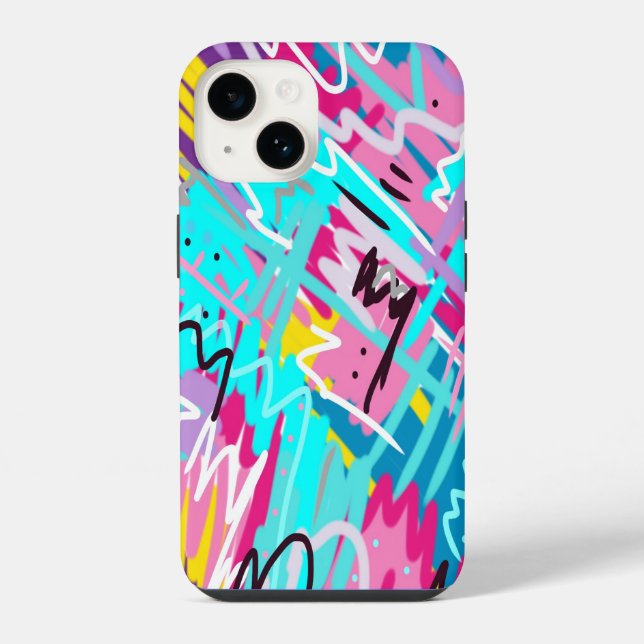 Coque iPhone Impression Abstraite expressive en gras (Verso)