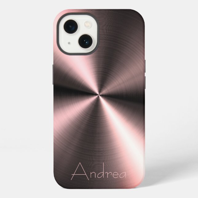 Coque iPhone Impression acier bronze inoxydable argent (Verso)