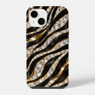 Coque Pour iPhone 14 Impression d'animal en cristal de zèbre de luxe