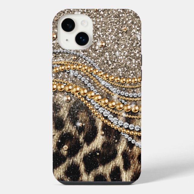 Coque iPhone Impression d'animal faux léopard tendance Belle (Verso)