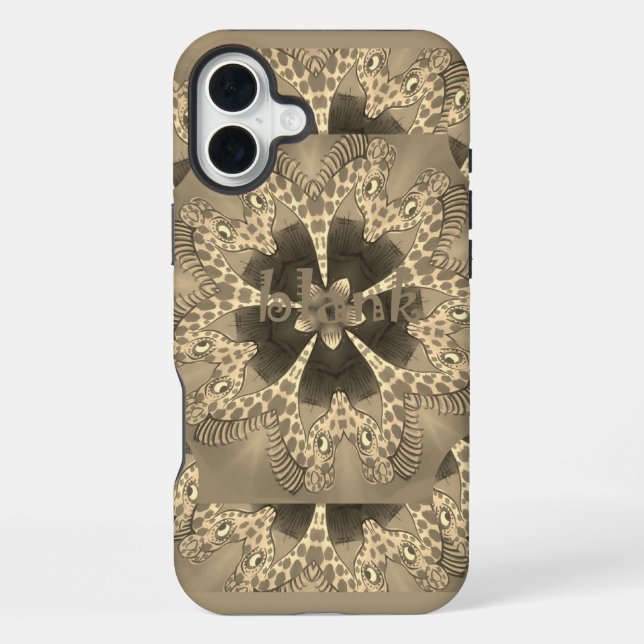 Coque iPhone Impression d'art abstrait de girafe (Verso)