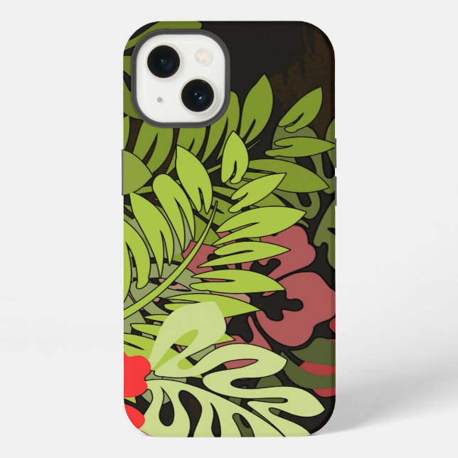 Coque iPhone Impression d'art de fleur d'Hawaii Aloha (Verso)