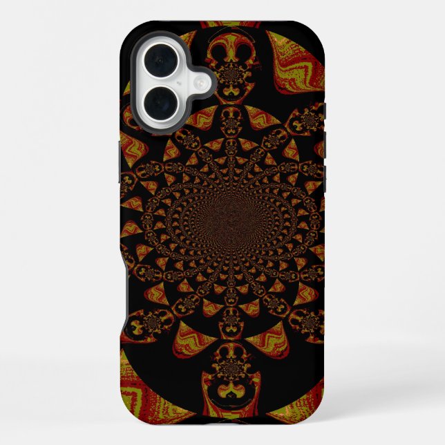 Coque iPhone Impression d'art du kaléidoscope de crâne (Verso)