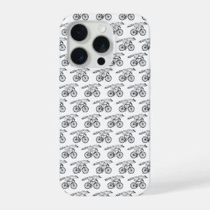 Coque iPhone 15 Pro Impression d'art du renard fantaisiste à bicyclett