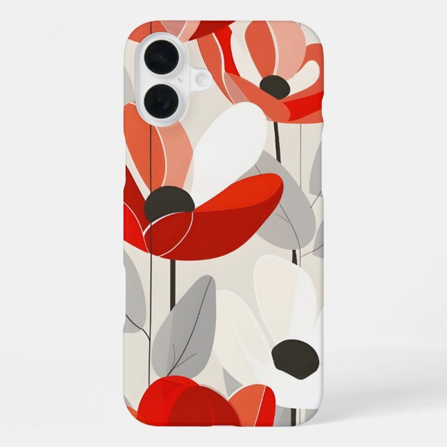 Coque iPhone Impression d'art floral moderne (Verso)