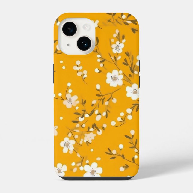Coque iPhone Impression de bouquet sur fond or (Verso)