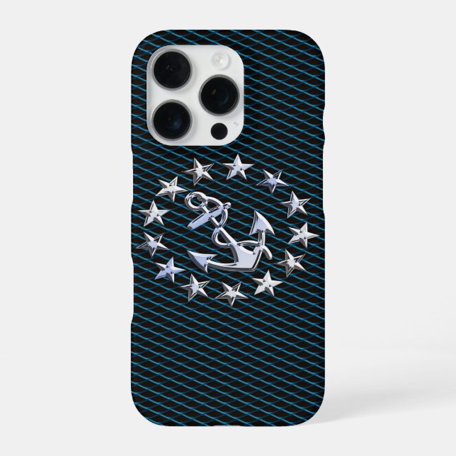 Coque iPhone Impression de calandre automobile Drapeau de yacht (Verso)
