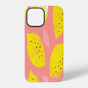 Coque iPhone 12 Impression de citron, motif d'été lumineux et sans