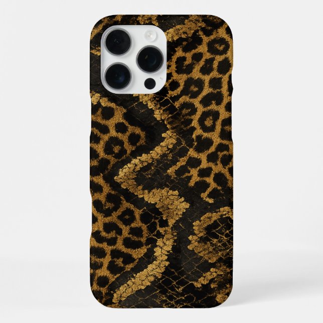 Coque iPhone Impression de fusion léopard-python de luxe (Verso)
