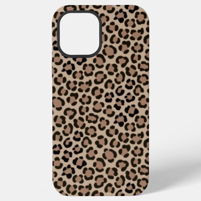Coque iPhone Impression de léopard tendance à effet de fourrure (Verso)