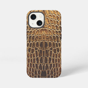 Etui iPhone 13 Mini Impression de peau d'alligator marron clair