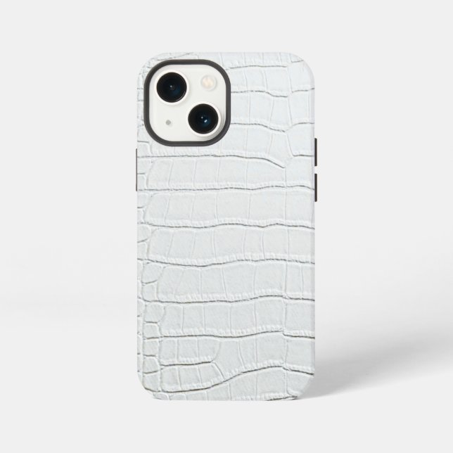 Coque iPhone Impression de peau de crocodile blanc (Verso)