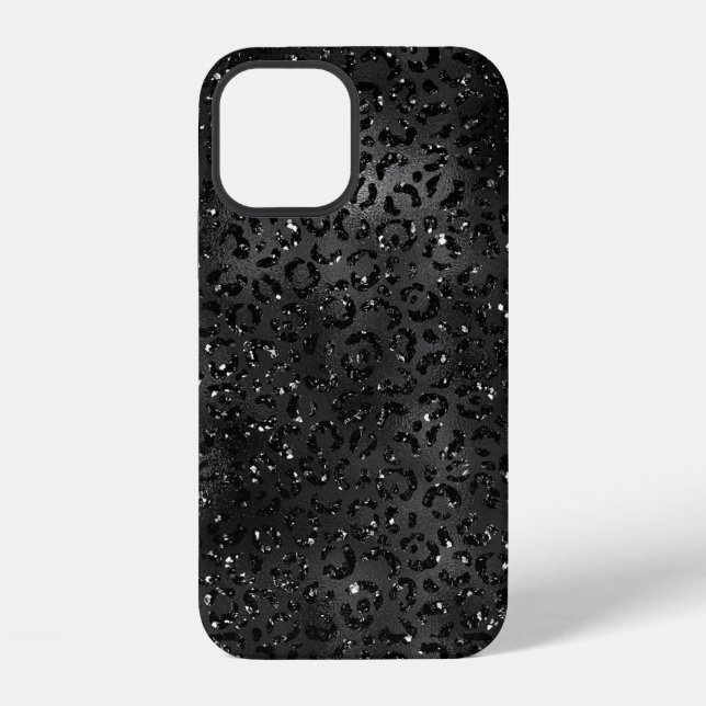 Coque iPhone Impression de peau de léopard guépard noir (Verso)