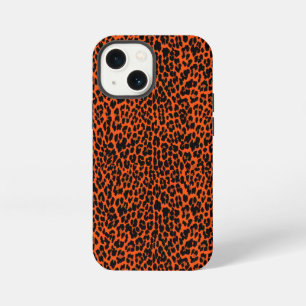 Etui iPhone 13 Mini Impression de peau de léopard orange